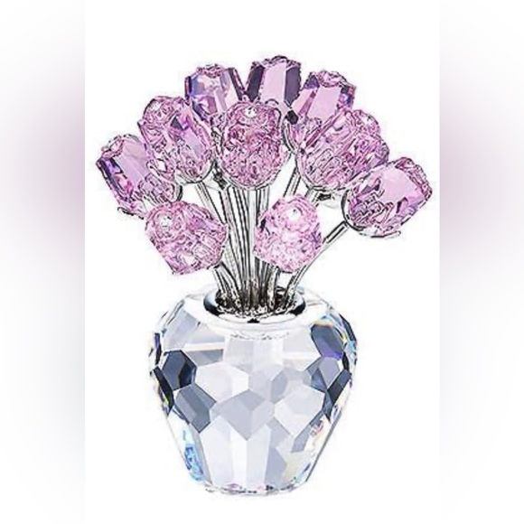 SWAROVSKI Crystal Dozen Pink Roses - Picture 1 of 5